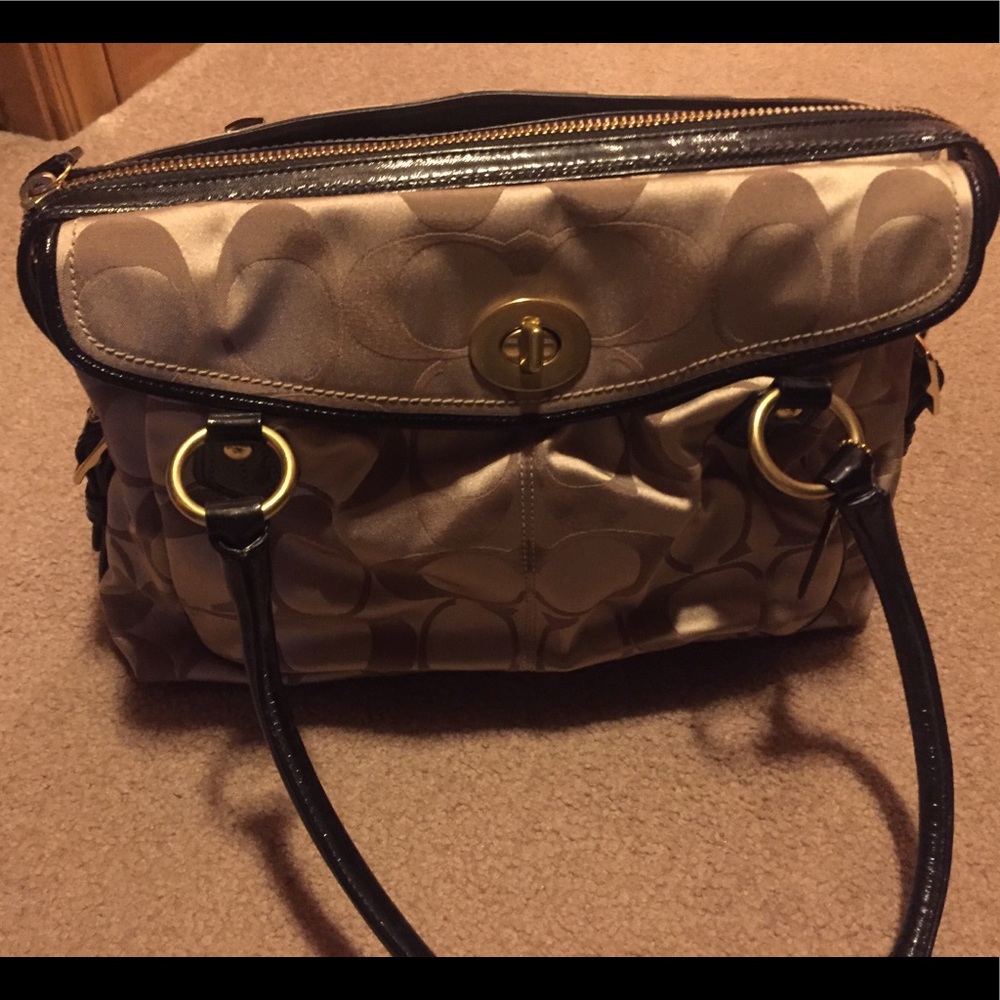 Coach Tan Signature Fabric Carryall or Baby Tote